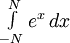 \textstyle \int\limits_{-N}^{N} e^x\, dx